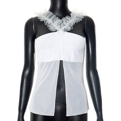 European And American Pure Color Split Sexy Off-the-shoulder T-shirt Top